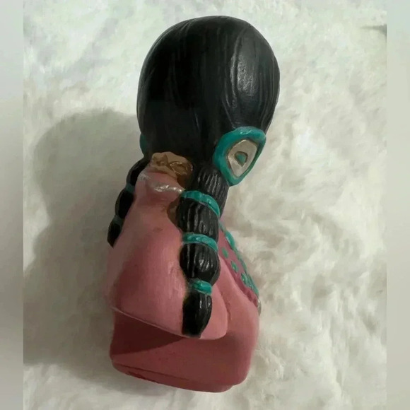 Native American Head Bust Statue Vintage Southwestern Decoration - Picture 10 of 10